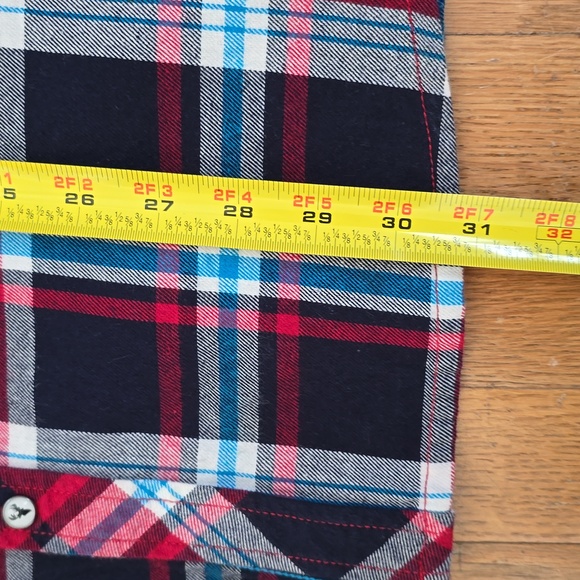 ROEBUCK & CO. MENS RED PLAID FLANNEL FRONT SNAP SHIRT SIZE XL - Picture 11 of 15